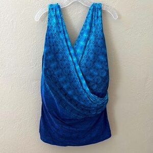 Lands' End Vibrant Blue Swim Tankini Top
